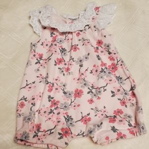 Laura Ashley baby 0-3 mo girl floral eyelet romper
